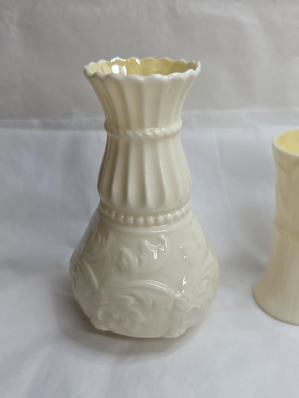 Vintage Belleek 2nd Green Mark Vase (Set of 3)
